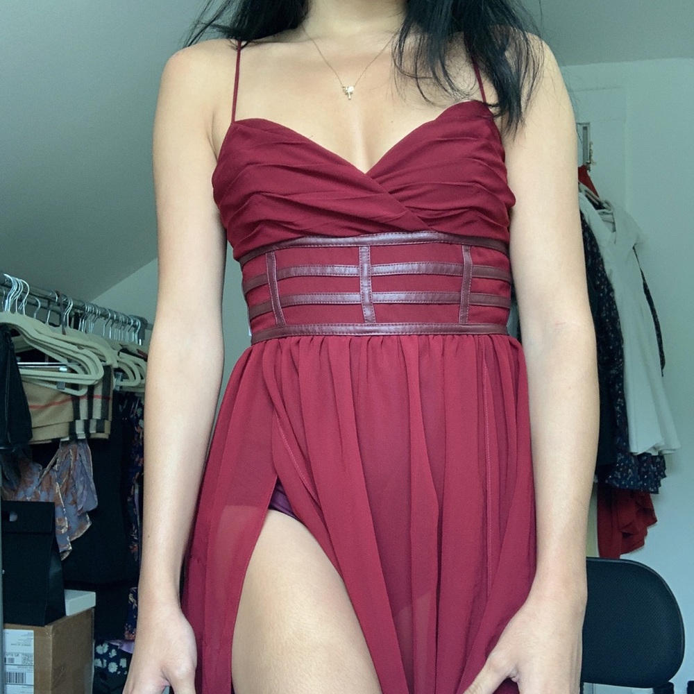 Burgundy Majorelle Aphrodite Mini Dress - Picture 3 of 5